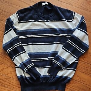NOMINEE BLUE/WHITE STRIPED  LADIES SWEATER (NEW $195) sz XL